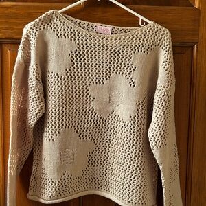 Pink Lily Open Knit Sweater